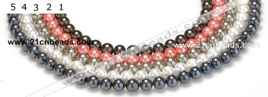 CSB37 16 inches 8mm round shell pearl beads Wholesale