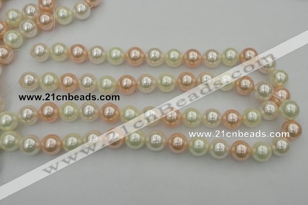 CSB370 15.5 inches 14mm round mixed color shell pearl beads