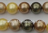 CSB375 15.5 inches 14mm round mixed color shell pearl beads