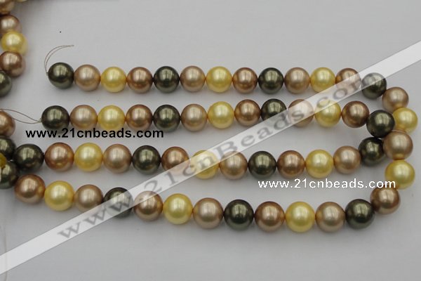 CSB375 15.5 inches 14mm round mixed color shell pearl beads