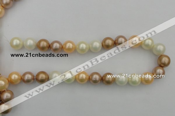 CSB392 15.5 inches 16mm round mixed color shell pearl beads