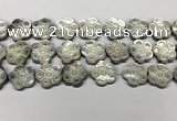 CSB4107 15.5 inches 20mm carved flower abalone shell beads