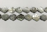 CSB4110 15.5 inches 15*20mm carved flower abalone shell beads