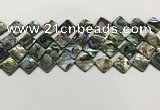 CSB4119 15.5 inches 10*10mm diamond abalone shell beads wholesale