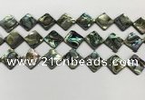 CSB4121 15.5 inches 14*14mm diamond abalone shell beads wholesale