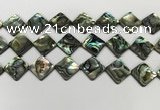 CSB4122 15.5 inches 16*16mm diamond abalone shell beads wholesale