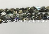 CSB4136 15.5 inches 10*14mm flat teardrop abalone shell beads