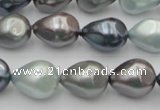 CSB417 12*15.5mm faceted teardrop mixed color shell pearl beads