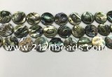 CSB4172 15.5 inches 16*16mm coin abalone shell beads wholesale