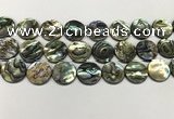 CSB4173 15.5 inches 18*18mm coin abalone shell beads wholesale