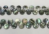 CSB4183 Top drilled 13*18mm flat teardrop balone shell beads