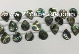 CSB4188 Top drilled 13*18mm flat teardrop balone shell beads