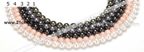 CSB42 16 inches 8mm round shell pearl beads Wholesale