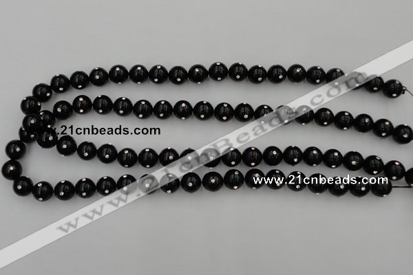 CSB442 15.5 inches 10mm round shell pearl with rhinestone beads