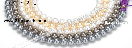 CSB47 16 inches 8mm round shell pearl beads Wholesale