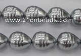 CSB550 15.5 inches 12*15mm whorl teardrop shell pearl beads