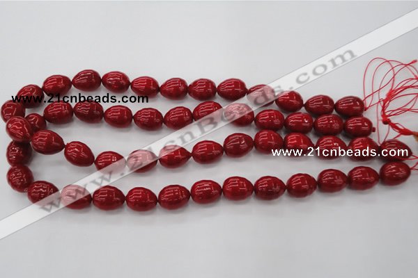 CSB554 15.5 inches 12*15mm whorl teardrop shell pearl beads