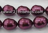 CSB556 15.5 inches 12*15mm whorl teardrop shell pearl beads