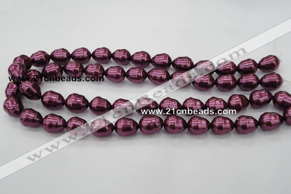 CSB556 15.5 inches 12*15mm whorl teardrop shell pearl beads