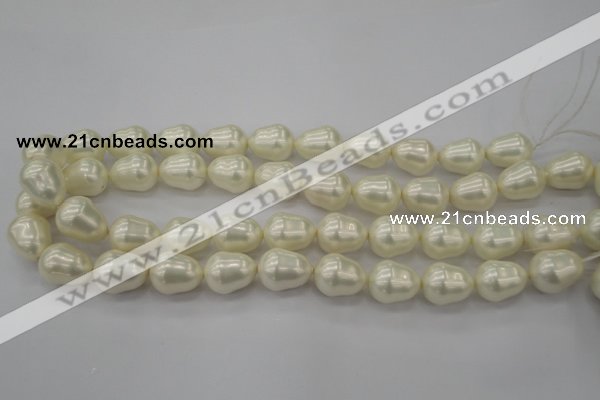 CSB565 15.5 inches 14*18mm whorl teardrop shell pearl beads