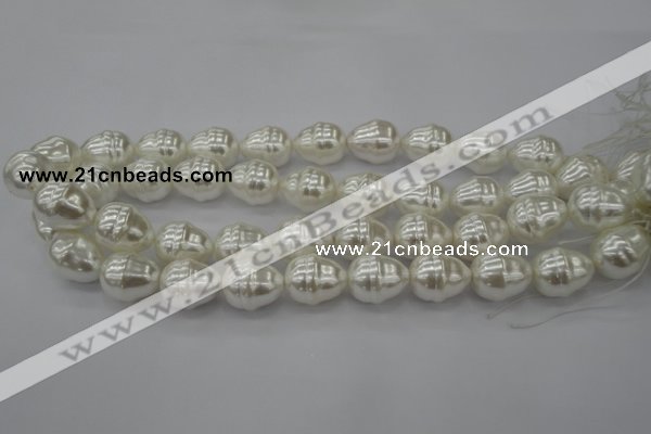 CSB570 15.5 inches 16*19mm whorl teardrop shell pearl beads