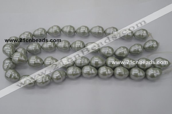 CSB571 15.5 inches 16*19mm whorl teardrop shell pearl beads