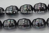 CSB586 15.5 inches 13*16mm whorl oval shell pearl beads