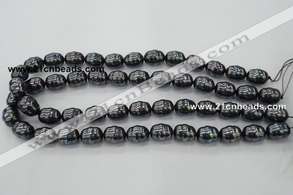 CSB586 15.5 inches 13*16mm whorl oval shell pearl beads