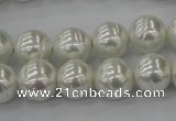 CSB610 15.5 inches 12mm whorl round shell pearl beads