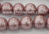 CSB621 15.5 inches 14mm whorl round shell pearl beads