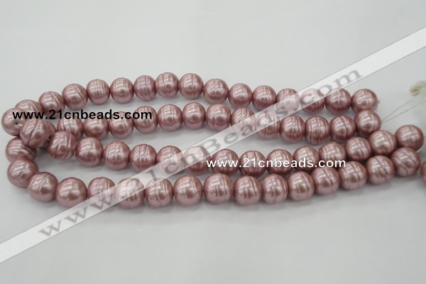 CSB621 15.5 inches 14mm whorl round shell pearl beads