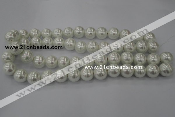 CSB635 15.5 inches 16mm whorl round shell pearl beads