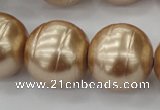 CSB662 15.5 inches 22mm whorl round shell pearl beads