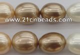 CSB678 15.5 inches 16*19mm oval mixed color shell pearl beads