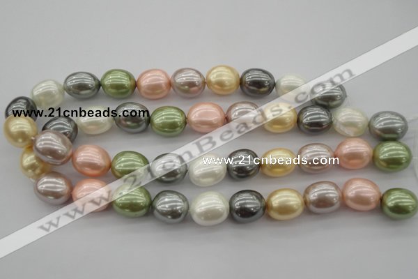 CSB679 15.5 inches 16*19mm oval mixed color shell pearl beads