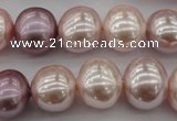CSB693 15.5 inches 13*15mm oval mixed color shell pearl beads