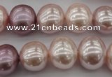 CSB693 15.5 inches 13*15mm oval mixed color shell pearl beads