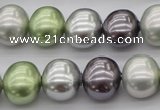 CSB698 15.5 inches 13*15mm oval mixed color shell pearl beads