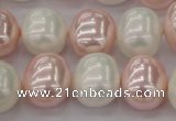 CSB712 15.5 inches 16*19mm oval mixed color shell pearl beads