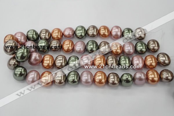 CSB716 15.5 inches 16*19mm oval mixed color shell pearl beads