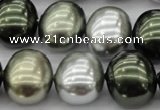 CSB718 15.5 inches 16*19mm oval mixed color shell pearl beads