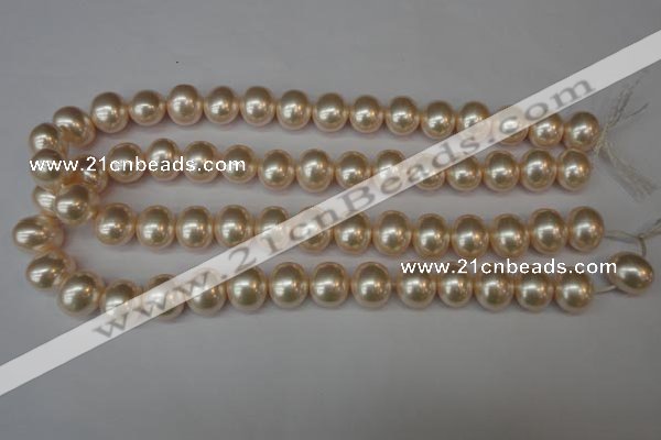 CSB801 15.5 inches 13*15mm oval shell pearl beads wholesale