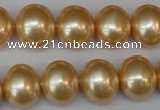 CSB803 15.5 inches 13*15mm oval shell pearl beads wholesale