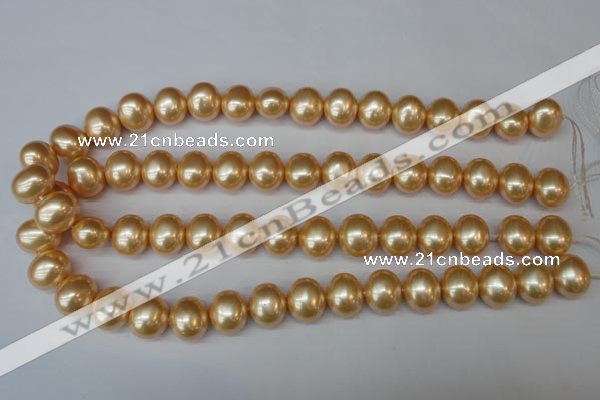 CSB803 15.5 inches 13*15mm oval shell pearl beads wholesale