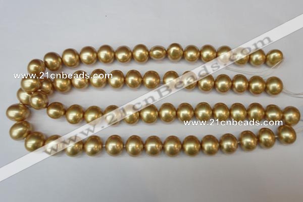 CSB804 15.5 inches 13*15mm oval shell pearl beads wholesale