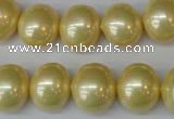 CSB808 15.5 inches 13*15mm oval shell pearl beads wholesale