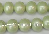 CSB809 15.5 inches 13*15mm oval shell pearl beads wholesale