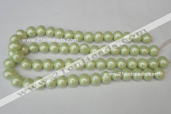 CSB809 15.5 inches 13*15mm oval shell pearl beads wholesale