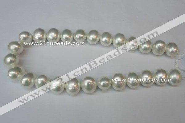 CSB825 15.5 inches 16*19mm oval shell pearl beads wholesale