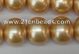 CSB827 15.5 inches 16*19mm oval shell pearl beads wholesale